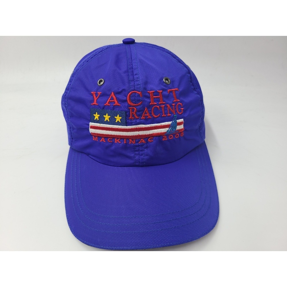 Vintage Yacht Racing Mackinac 2000 Nylon Strapback Adjustable Hat‎ Cap Sail Blue